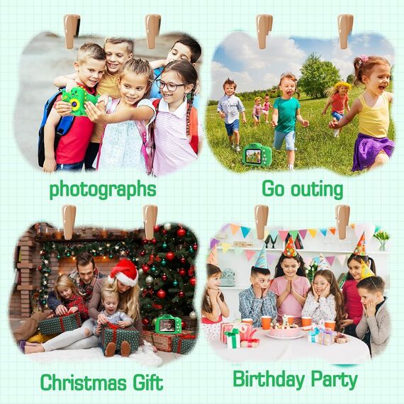 MYSTILUCK Kinderkamera, 1080P HD Digitalkamera für Kinder mit 2,0"-Bildschirm & 32GB-Karte, Kinderspielzeug Geburtstag und Weihnachten Geschenke für Jungen & Mädchen 3-12 Jahren