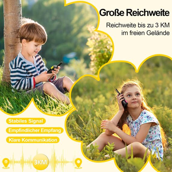 AWANFI Walkie Talkie Kinder, Walkie Talkie Aufladbar mit Akku, Funkgeräte Set, Walki Talki mit VOX, Taschenlampe, Tastensperre, Walky Talky für Camping Abenteuer, Geschenk für Kinder de 3-12 Jahre