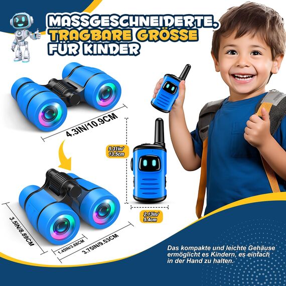 Dislocati Walkie Talkie Kinder, Outdoor Spielzeug ab 3-9 Jahre Junge Fernglas für Kinder Geschenke Junge 3-9 Jahre Garten Spielzeug Kinder für Draußen Kinderspielzeug ab 3-10 Jahre Outdoor Spiele