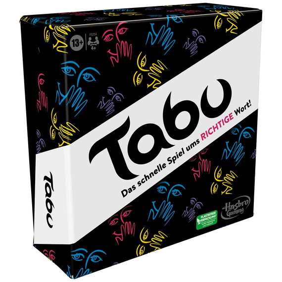 Hasbro Klassisches Tabu Spiel, Partyspiel, Wörterspiel für Erwachsene und Teenager, Ratespiel für 4 und mehr Spieler, ab 13 Jahren, Deutsche Version