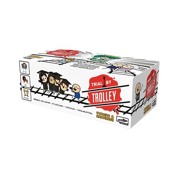 Lucky Duck Games, Trial by Trolley, Grundspiel, Partyspiel, Kartenspiel, 3-13 Spieler, Ab 16+ Jahren, 15+ Minuten, Deutsch