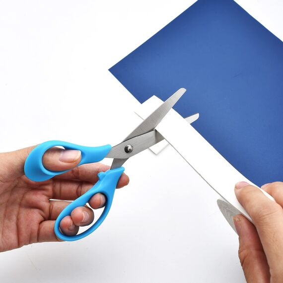 CCR Linkshänderschere für Kinder, 13 cm, stumpfe Edelstahlschere für Kinder, PP-Kunststoffgriffe, Linkshänder, Kinderschere zum Schneiden, verschiedene Farben, 3 Stück