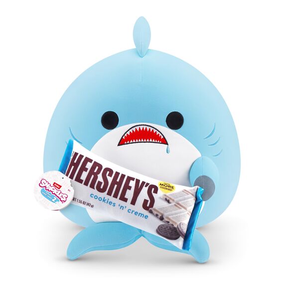 Snackles, Series 2, Shark (Hershey, Cookie n Cream), Kuschelig-weiches, beruhigendes, 40 cm großes Plüschspielzeug mit lizenziertem Snackmarken-Accessoire (Shark)