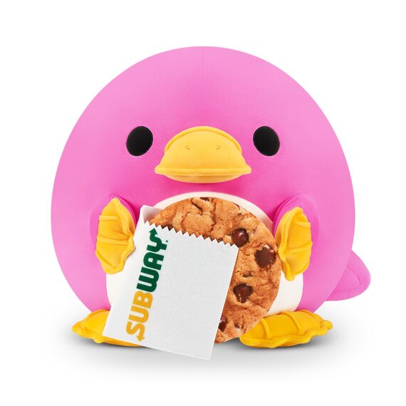 Snackles, Series 2, Platypus (Subway, Cookie), Plush Toy, Cuddly Squishy Comfort Plush with License Snack Brand Accessory, Medium (35 cm), Brown Box, (Platypus)