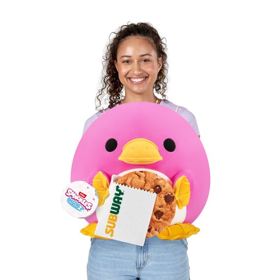 Snackles, Series 2, Platypus (Subway, Cookie), Plush Toy, Cuddly Squishy Comfort Plush with License Snack Brand Accessory, Medium (35 cm), Brown Box, (Platypus)
