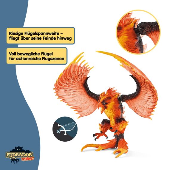 SCHLEICH ELDRADOR Creatures | Feueradler 42511 | ELDRADOR Monster Spielfigur mit beweglichen Flügeln | Coole Actionfigur | tolles Geschenk für Kinder | Spielzeug ab 7 Jahre | 17 x 13 x 13 cm