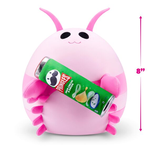 Snackles, Series 2, Pink Shrimp (Pringles, Sour Cream & Onion), Kuschelig-weiches, beruhigendes, 40 cm großes Plüschspielzeug mit lizenziertem Snackmarken-Accessoire (Pink Shrimp)