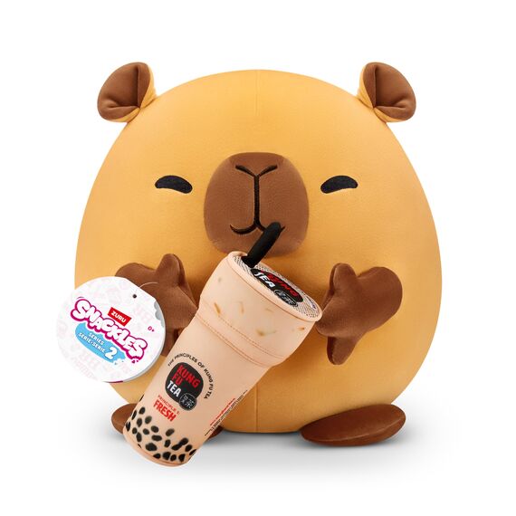 Snackles, Series 2, Capybara (Kung Fu Tea, Bubble Tea), Kuschelig-weiches, beruhigendes, 20 cm großes Plüschspielzeug mit lizenziertem Snackmarken-Accessoire (Capybara)