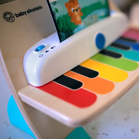 Baby Einstein, Hape, Holzspielzeug Magic Touch Piano , Musikspielzeug Klavier aus Holz für Kinder, Musikinstrumente mit 3 Notenblättern und 6 Liedern, Aktivität und Sensorisches Spielzeug, 6 Monaten+