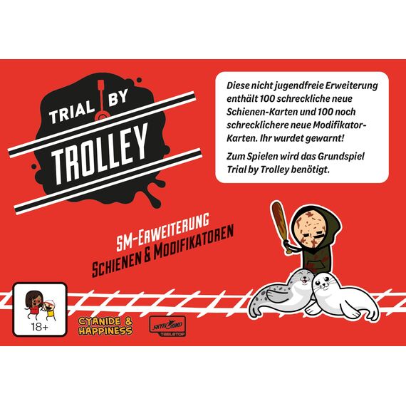 Lucky Duck Games, Trial by Trolley – Schienen & Modifikatoren, Erweiterung, Partyspiel, Kartenspiel, 3-13 Spieler, Ab 18+ Jahren, 15 Minuten, Deutsch
