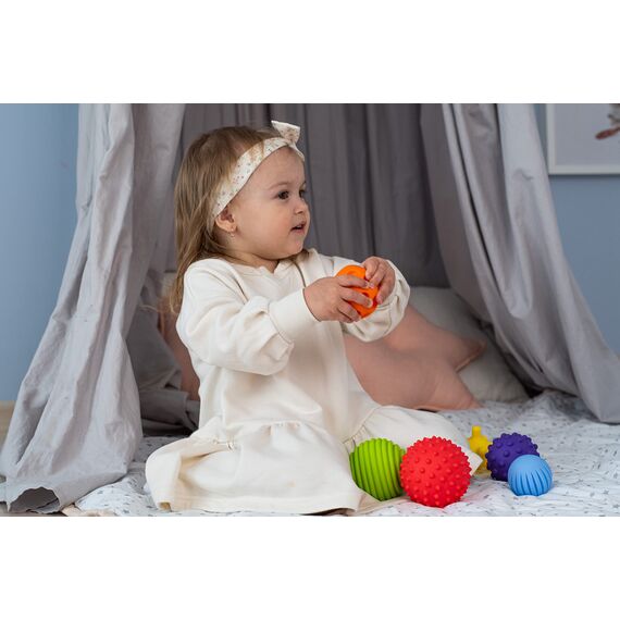 FANCY Baby Sensorik Balls - Babyspielzeug ab 0 3 6 8 Monate, Greifball für Babys, Multi Texturierte Motorikspielzeug, Massagebälle, Mehrere Größen Spielzeug, Baby Ball (Taktiliki) (L)