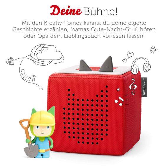 tonies Hörfiguren für Toniebox, Kreativ Bauarbeiter, zum Selbstbespielen, 90 Minuten Speicher für eigene Aufnahmen, Musik oder Gute-Nacht-Geschichten, geeignet für Kinder ab 3 Jahren