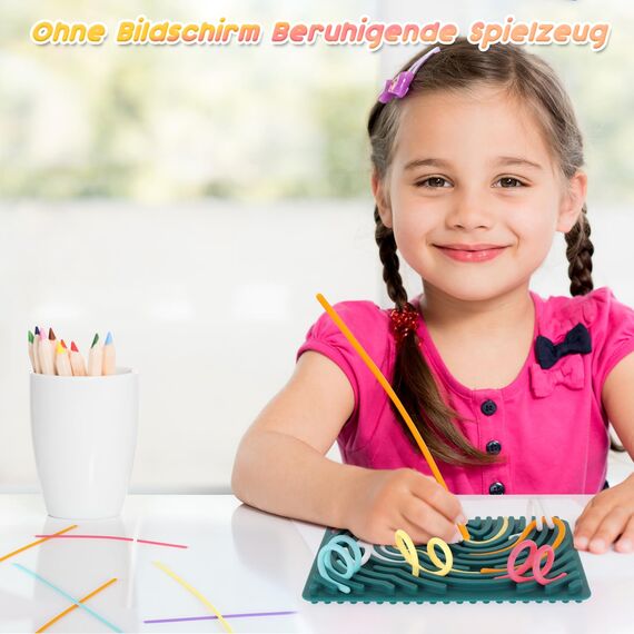 ddLUCK Sensorik Activity Board, Silikon Fidget Spielzeug für Autismus ADHS Stress Anxiety, Sensory Reise Toys Spiel für Kinder ab 3 Jahr & Erwachsene, mit Reisetasche & 20 Zubehör Schnüren