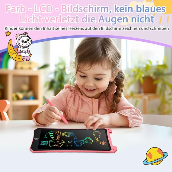 BlueSwan Maltafel Zaubertafel Reise Spielzeug für Unterwegs kinder 2 3 4 5 6+ jahre,10 zoll LCD Schreibtafel mit löschfunktion,Beschäftigung im Flugzeug Autofahrt Restaurant Kleinkind Geschenk,Rosa