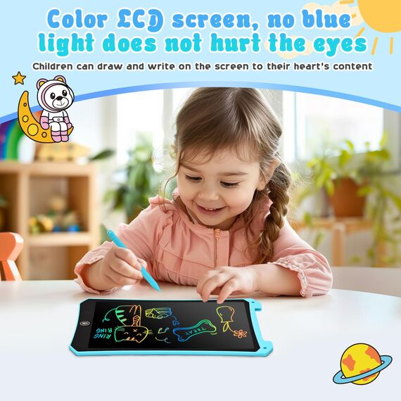 BlueSwan Maltafel Zaubertafel Reise Spielzeug für Unterwegs Kinder 2 3 4 5 6+ Jahre,10 Zoll LCD Schreibtafel mit löschfunktion,Beschäftigung im Flugzeug Autofahrt Restaurant Kleinkind Geschenk,Blau