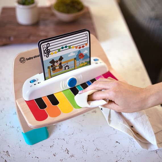 Baby Einstein, Hape, Holzspielzeug Magic Touch Piano , Musikspielzeug Klavier aus Holz für Kinder, Musikinstrumente mit 3 Notenblättern und 6 Liedern, Aktivität und Sensorisches Spielzeug, 6 Monaten+
