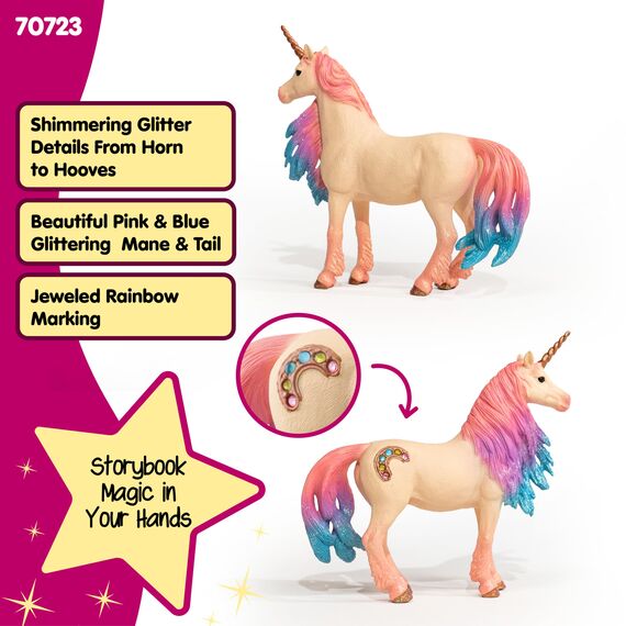 Schleich bayala Mythisch verzierte Marshmallow-Einhorn-Stute Figur – mit glitzernden Details und Strasssteinen, fantasievolles, lustiges und langlebiges Spielzeug für Mädchen und Jungen, Geschenk für