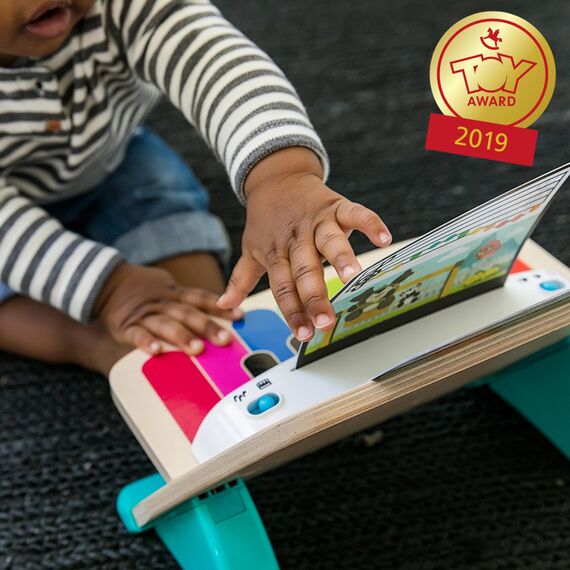 Baby Einstein, Hape, Holzspielzeug Magic Touch Piano , Musikspielzeug Klavier aus Holz für Kinder, Musikinstrumente mit 3 Notenblättern und 6 Liedern, Aktivität und Sensorisches Spielzeug, 6 Monaten+