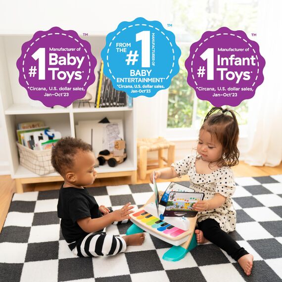 Baby Einstein, Hape, Holzspielzeug Magic Touch Piano , Musikspielzeug Klavier aus Holz für Kinder, Musikinstrumente mit 3 Notenblättern und 6 Liedern, Aktivität und Sensorisches Spielzeug, 6 Monaten+