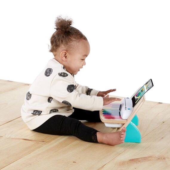 Baby Einstein, Hape, Holzspielzeug Magic Touch Piano , Musikspielzeug Klavier aus Holz für Kinder, Musikinstrumente mit 3 Notenblättern und 6 Liedern, Aktivität und Sensorisches Spielzeug, 6 Monaten+