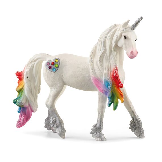 SCHLEICH 70726 Spielfigur -Regenbogeneinhorn, Stute bayala, Mehrfarbig & 70725 Spielfigur -Regenbogeneinhorn, Hengst bayala, Mehrfarbig