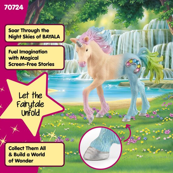 Schleich bayala - Einhorn Spielzeug für Mädchen und Jungen - Marshmallow-Einhorn Fohlen mit Edelsteinen - Rosa