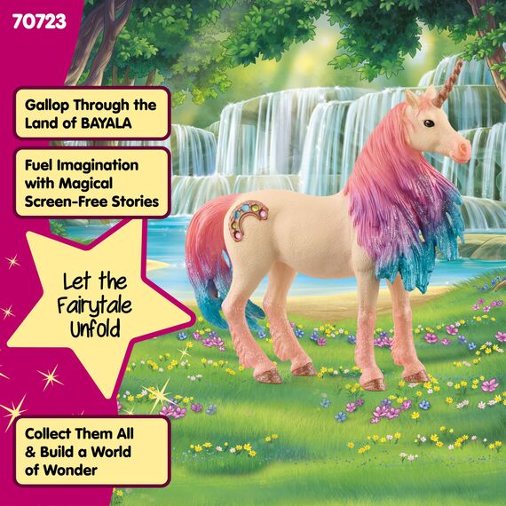 Schleich bayala Mythisch verzierte Marshmallow-Einhorn-Stute Figur – mit glitzernden Details und Strasssteinen, fantasievolles, lustiges und langlebiges Spielzeug für Mädchen und Jungen, Geschenk für