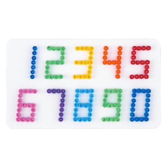 Hama Perlen 4455 Stiftplatten 2er Set für Midi Bügelperlen mit Durchmesser 5 mm, Buchstaben und Zahlen in weiß, kreativer Bastelspaß für Groß und Klein