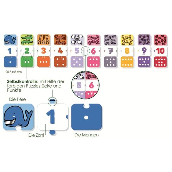 Jumbo Spiele 19547 ich lerne Zahlen - Lernspiel für Kinder ab 3 Jahren für 1 bis 4 Spieler Mehrfarbig One Size