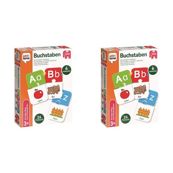 Jumbo Spiele Ich lerne Buchstaben - Lernspiele ab 3 Jahren - Buchstaben Spiel Kindergarten (Packung mit 2)