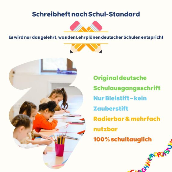 Schreibathlet SCHREIBPILOT learn-to-write booklet for ABC pupils with pre-stamped letters | Learning system developed by teachers, professors and pupils
