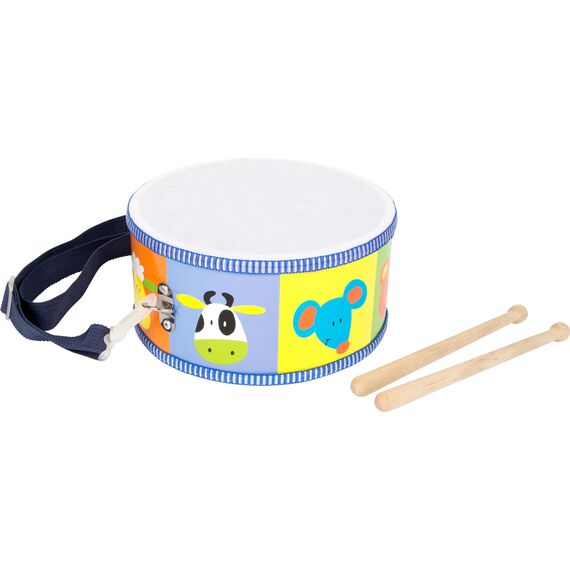 small foot Trommel mit Trommelstöcken aus Holz, mit verstellbarem Gurt, Musikinstrument für Kinder, ab 3 Jahren, 3315
