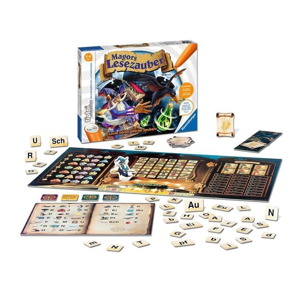 Ravensburger tiptoi Spiel 00511 Magors Lesezauber - Lernspiel ab 5 Jahren, Laute - Buchstaben - Wörter: in DREI Schwierigkeitsstufen