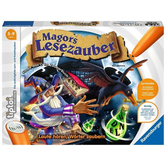 Ravensburger tiptoi Spiel 00511 Magors Lesezauber - Lernspiel ab 5 Jahren, Laute - Buchstaben - Wörter: in DREI Schwierigkeitsstufen