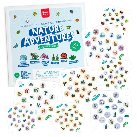 Nene Toys Marienkäfer-Garten Erweiterung [Naturabenteuer] - 24 Zusatzkarten mit Verschiedenen Ökosystemen und Tierwelt - Pädagogisches Spiel für Kinder ab 3 Jahren