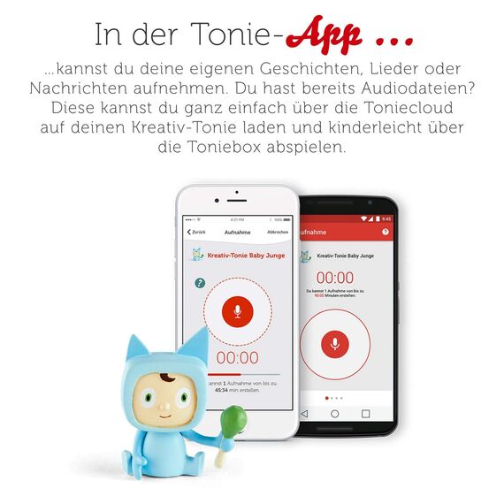 tonies Hörfiguren für Toniebox, Kreativ Baby Junge, zum Selbstbespielen, 90 Minuten Speicher für eigene Aufnahmen, Musik oder Gute-Nacht-Geschichten, geeignet für Kinder ab 3 Jahren