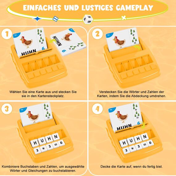 Joozmui Buchstaben Lernen Lernspiele ab 3 4 5 6 7 8 Jahre, Kinderspielzeug ab 3-8 Jahre Lesen Lernen Montessori Spielzeug ab 3-8 Jahre Junge Einschulung Geschenk