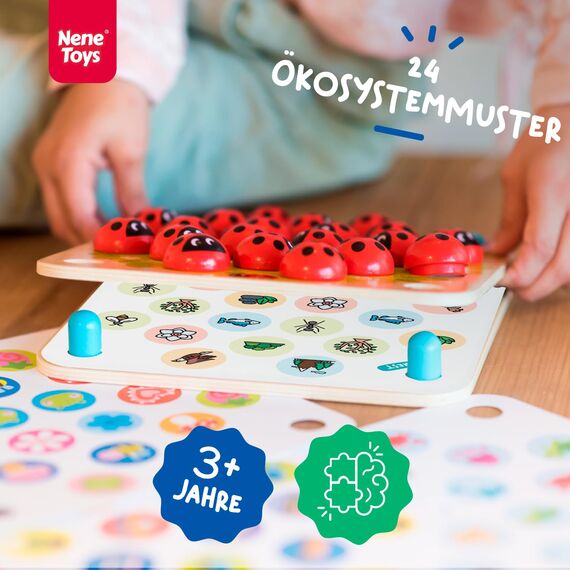 Nene Toys Marienkäfer-Garten Erweiterung [Naturabenteuer] - 24 Zusatzkarten mit Verschiedenen Ökosystemen und Tierwelt - Pädagogisches Spiel für Kinder ab 3 Jahren