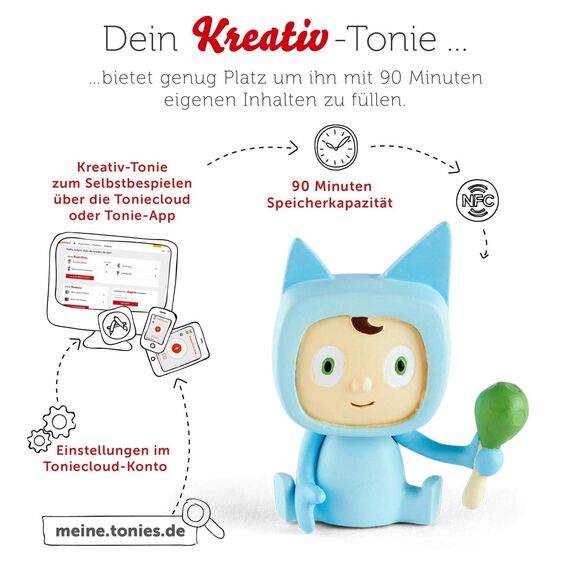 tonies Hörfiguren für Toniebox, Kreativ Baby Junge, zum Selbstbespielen, 90 Minuten Speicher für eigene Aufnahmen, Musik oder Gute-Nacht-Geschichten, geeignet für Kinder ab 3 Jahren