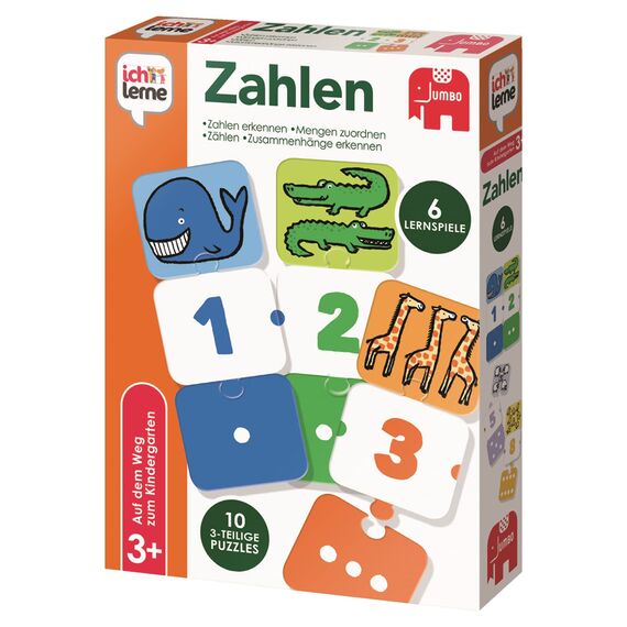 Jumbo Spiele 19547 ich lerne Zahlen - Lernspiel für Kinder ab 3 Jahren für 1 bis 4 Spieler (Packung mit 2)