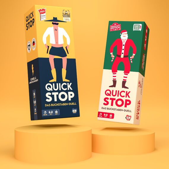 ATM Gaming Quickstop - Das Buchstaben-Duell - Kartenspiel für Jugendliche und Erwachsene - Schnell und Verrückt - 2 bis 7 Spieler - Kartenspiel ab 10 Jahren - Familienspiel