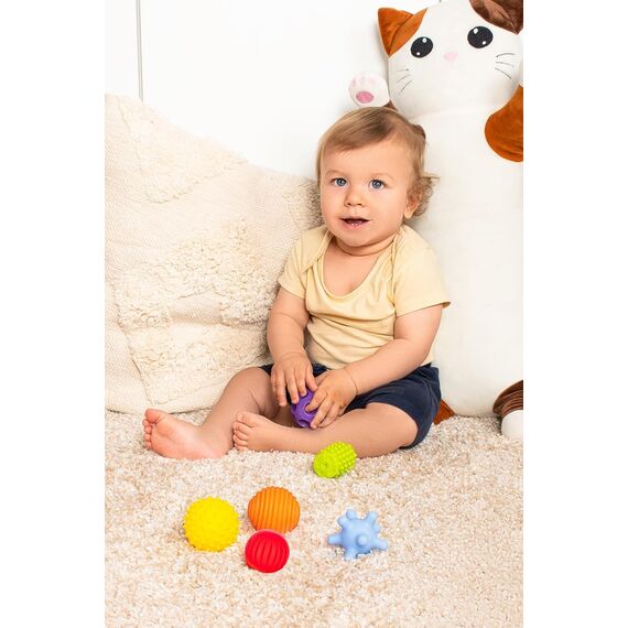 FANCY Baby Sensorik Balls - Babyspielzeug ab 0 3 6 8 Monate, Greifball für Babys, Multi Texturierte Motorikspielzeug, Massagebälle, Mehrere Größen Spielzeug, Baby Ball (Taktiliki) (M)