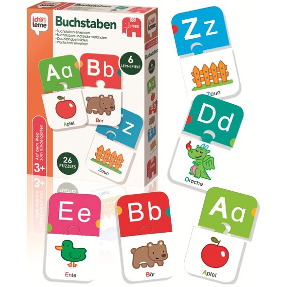 Jumbo Spiele Ich lerne Buchstaben - Lernspiele ab 3 Jahren - Buchstaben Spiel Kindergarten (Packung mit 2)