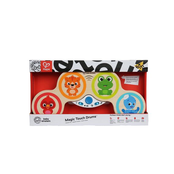 Baby Einstein Hape Magic Touch Trommel, hochwertiges Musikspielzeug aus Holz, ab 6 Monaten