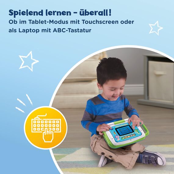 VTech 2-in-1 Touch-Laptop – Lerncomputer und Touch-Tablet zum Lernen von Buchstaben und Zahlen – Für Kinder von 3-6 Jahren