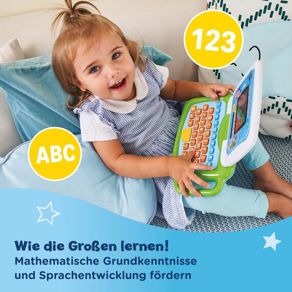 VTech 2-in-1 Touch-Laptop – Lerncomputer und Touch-Tablet zum Lernen von Buchstaben und Zahlen – Für Kinder von 3-6 Jahren