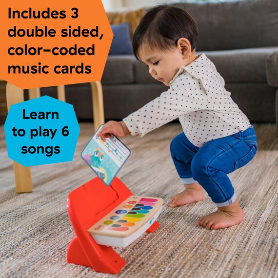 Baby Einstein 12577 Hape Cal's First Melodies Magic Touch Piano Musikspielzeug Klavier aus Holz mit 3 Musikblättern, 6 Melodien, ab 6 Monate, mehrfarbig, 1 Stück (1er Pack)