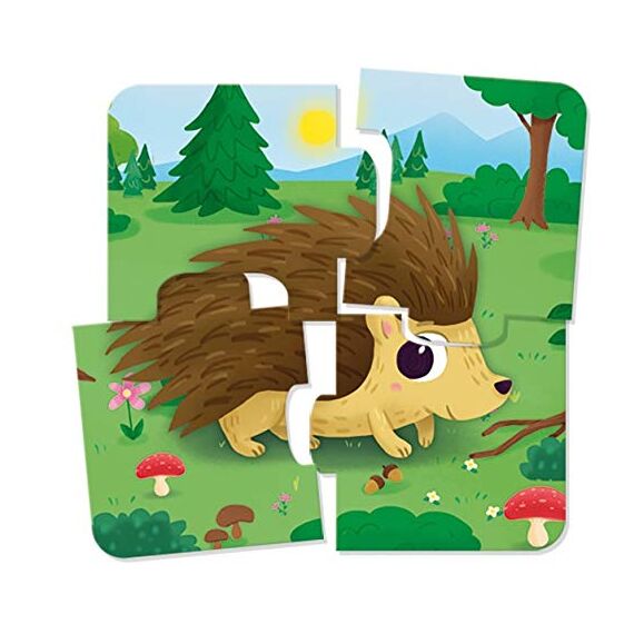 Lisciani - CAROTINA BABY - Baby Puzzle - Der Wald - Puzzle ab 2 Jahren - Montessori Spielzeug 2 Jahren - 6 Lernpuzzles mit Tieren (4 Teile je Puzzle) - Für Kinder