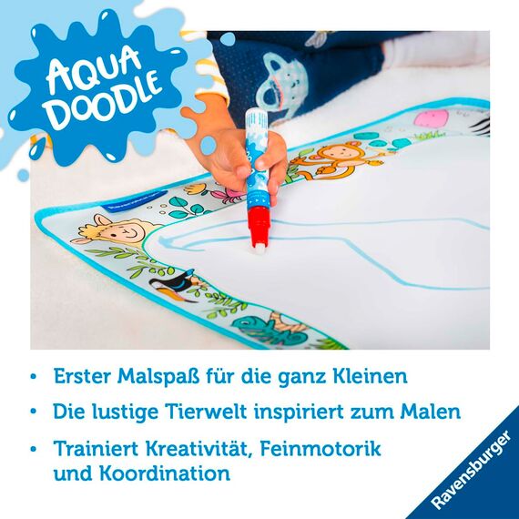 Ravensburger 4565 Aquadoodle Animals - Erstes Malen für Kinder ab 18 Monate - Malset für fleckenfreien Malspaß mit Wasser - inklusive Matte und Stift