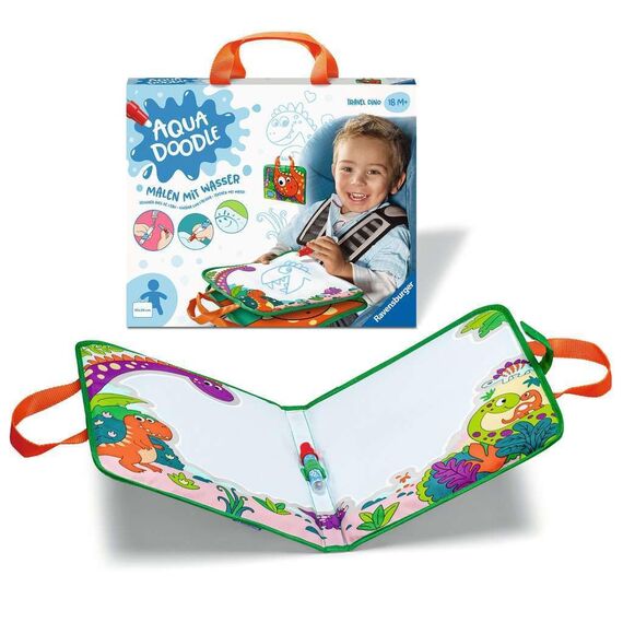 Ravensburger 4566 Aquadoodle Travel Dino - Erstes Malen für unterwegs - Fleckenfreier Malspaß mit Wasser - Reiseset für Kinder ab 18 Monaten
